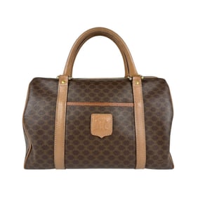 CELINE handbag, macadam coated canvas, brown, for men and women, z5100