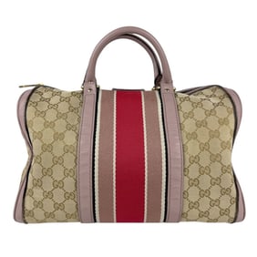 GUCCI Handbag Shoulder Bag GG Canvas Leather Beige Light Purple Gold Women's 247205 z5060
