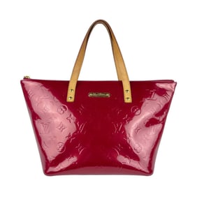 Louis Vuitton LOUIS VUITTON Handbag Monogram Vernis Bellevue PM Patent Leather Red Gold Women's