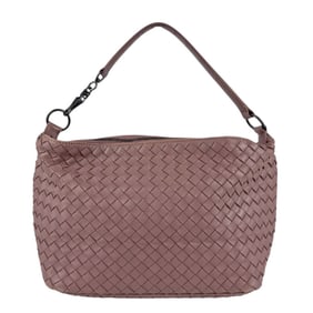 BOTTEGA VENETA Handbag Intrecciato Leather Purple Brown Women's z5082