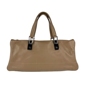 CHANEL Handbag Chocolate Bar Leather Brown Women's z5125