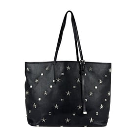 JIMMY CHOO Handbag Sasha M Leather Metal Black Women's z5188