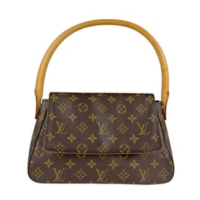 Louis Vuitton LOUIS VUITTON Shoulder Bag Monogram Mini Looping Canvas Brown Women's M51147 z5128