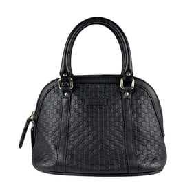 GUCCI Handbag Shoulder Bag Micro Guccissima Leather Black Women's 449654 z5153
