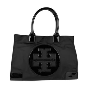 Tory Burch handbag nylon patent leather black women's z5105
