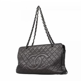 Chanel Shoulder Bag Matelasse Chain Lambskin Dark Brown Women's