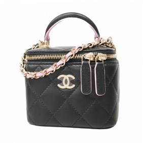 Chanel Shoulder Bag Matelasse Chain Lambskin Black Pink Champagne Ladies