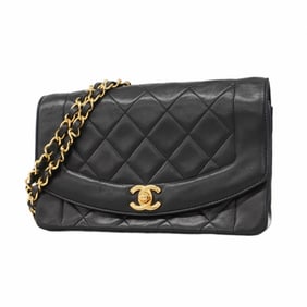 Chanel Shoulder Bag Diana Chain Lambskin Black Women's