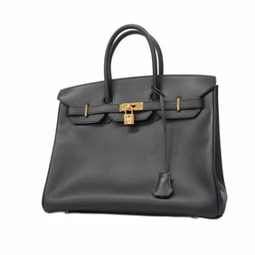 Hermes handbag Birkin 35 Epsom leather black L engraved ladies