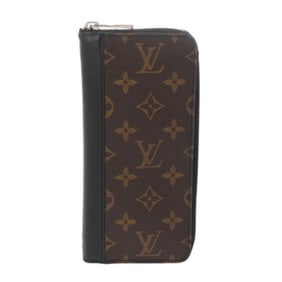 LOUIS VUITTON Louis Vuitton Monogram Macassar Zippy Wallet Vertical Brown M60109 Men's Canvas Long