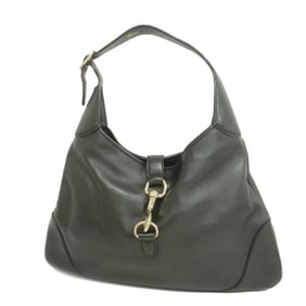 Gucci Shoulder Bag 153029 Leather Black Champagne Ladies