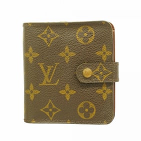 Louis Vuitton Wallet Monogram Compact Zip M61667 Brown Women's