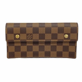 Louis Vuitton Long Wallet Damier Portefeuille Accordion N60002 Ebene Ladies