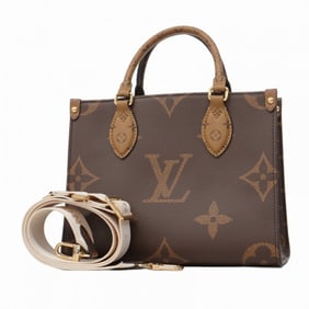 Louis Vuitton Handbag Monogram Giant Reverse On-the-Go PM M46373 Brown Women's