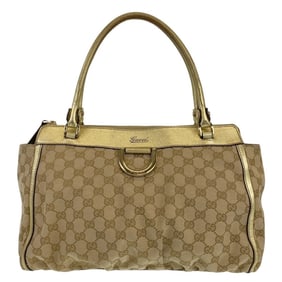 GUCCI Abby Beige Gold Hardware GG Canvas 189831 Tote Bag Shoulder Women's