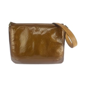 LOUIS VUITTON Vernis Thompson Street Bronze Brown Gold Hardware Patent Leather M91301 Shoulder Bag