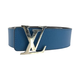 LOUIS VUITTON Louis Vuitton Santur Initial 100cm 40inc Blue Brown Silver Hardware Leather M9153