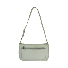 Salvatore Ferragamo Gancini White Silver Hardware Leather AU 21 4315 Shoulder Bag Accessory Pouch