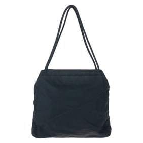 PRADA Prada Tessuto Triangle Logo Plate Black Silver Hardware Nylon Tote Bag Handbag Women's