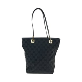GUCCI Gucci Black Gold Hardware GG Canvas 002 1099 Tote Bag Shoulder Women's