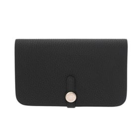 HERMES Dogon GM Black B Stamp (Around 2023) Unisex Togo Long Wallet