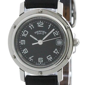 Polished HERMES Clipper Stainless Steel Quartz Ladies Watch CL4.210 BF582819