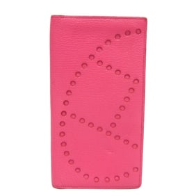 Hermes Evelyne Long Women's Chevre Leather Long Bill Wallet (bi-fold) Pink