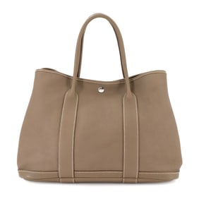 Hermes HERMES Garden 36 PM Tote Bag Negonda Etoupe ?O Stamp Silver Metal Fittings Party