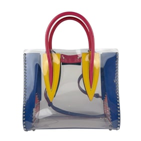Christian Louboutin Handbag Shoulder Bag Paloma Leather Clear x Multicolor Women's Z5185