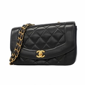 Chanel Shoulder Bag Matelasse Chain Diana Lambskin Black Women's