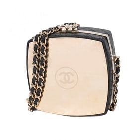 Chanel Shoulder Bag Matelasse Chain Lambskin Black Champagne Ladies