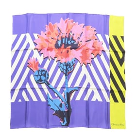Christian Dior D-Flower Pop Scarf/Muffler, Large, Floral, D-FLOWER POP, Silk, Multicolor, Women's