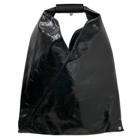 Maison Margiela MM6 Patent Leather Japanese Tote Bag Black Women's