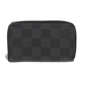 LOUIS VUITTON Damier Graphite Zippy Coin Purse Black/Grey N63076 Men's Canvas Case