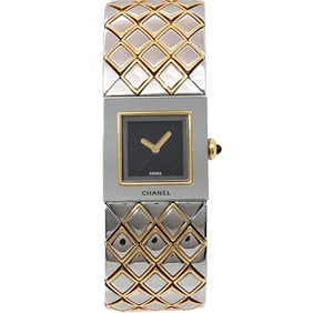 CHANEL Matelasse Combi H0475 Ladies Watch Black YGP Quartz