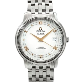 OMEGA DeVille Prestige Co-Axial 424 10 37 20 02 002 Men's Watch Date Silver Automatic