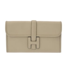 HERMES Hermes Jige Duo Sage A stamp (around 2017) Women's Swift leather clutch bag