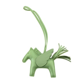 Hermes Rodeo Pegasus PM Bag Charm Agnès Milo Swift Vert Cricket B Stamp