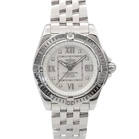 Breitling Galactic A71356 Women's Watch 8P Diamond Date Silver Quartz