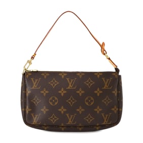 Louis Vuitton LOUIS VUITTON Monogram Pochette Accessoires Handbag Brown M51980 Gold Hardware
