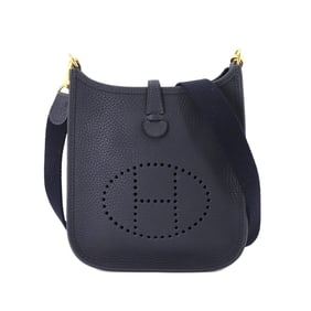 Hermes Evelyne TPM Amazon Shoulder Bag Taurillon Clemence Blue Nuit Gold Hardware Z Stamp