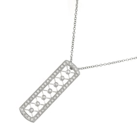 Tiffany & Co. Voile Bar Diamond Necklace 40cm Pt Platinum