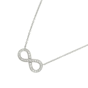 Tiffany & Co. Infinity Necklace Diamond 41cm Pt Platinum