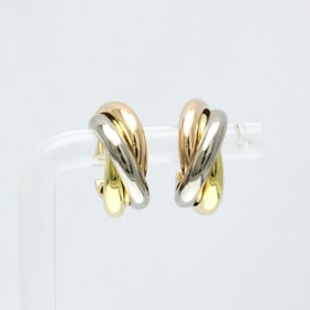Cartier Trinity Earrings No Stone Pink Gold (18K),White Gold (18K),Yellow Gold (18K) Half Hoop
