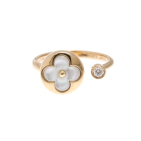 Louis Vuitton Berg Sun Blossom Ring Q9L68K Pink Gold (18K) Fashion Diamond,Mother Of Pearl Band Ring