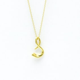 Tiffany Letter Necklace "S" Yellow Gold (18K) No Stone Men,Women Fashion Pendant Necklace (Gold)