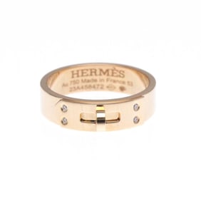 Hermes Kelly PM Diamond Ring Fashion Diamond Band Ring Carat/0.02 Pink Gold