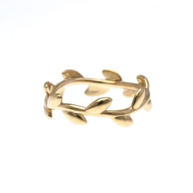 Tiffany Olive Leaf Ring Pink Gold (18K) Fashion No Stone Band Ring Pink Gold