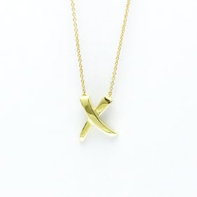 Tiffany Kiss Necklace Yellow Gold (18K) No Stone Men,Women Fashion Pendant Necklace (Gold)