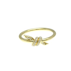 Tiffany Knot Ring Diamond Yellow Gold (18K) Fashion Diamond Band Ring Gold